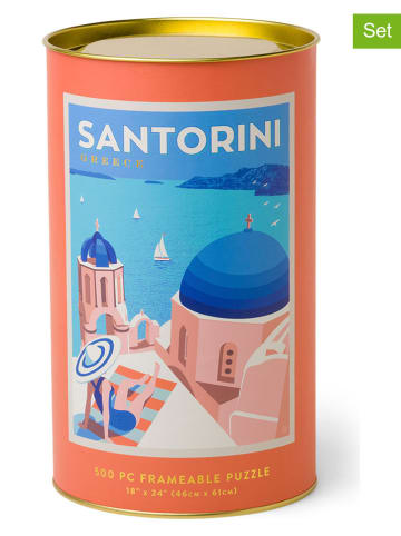 DESIGNWORKS INK ® 500-częściowe puzzle "Santorini" w kolorze niebiesko-czerwonym