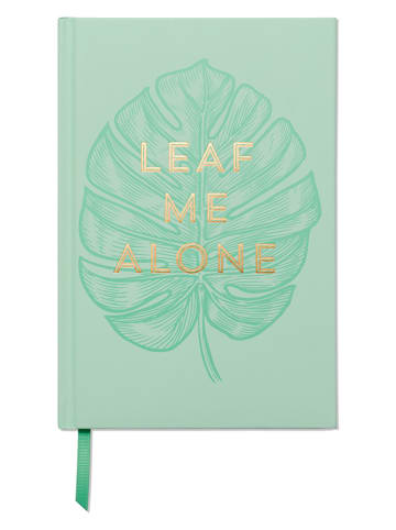 DESIGNWORKS INK ® Notitieboek "Leaf Me Alone" mintgroen - (B)13 x (H)21 cm