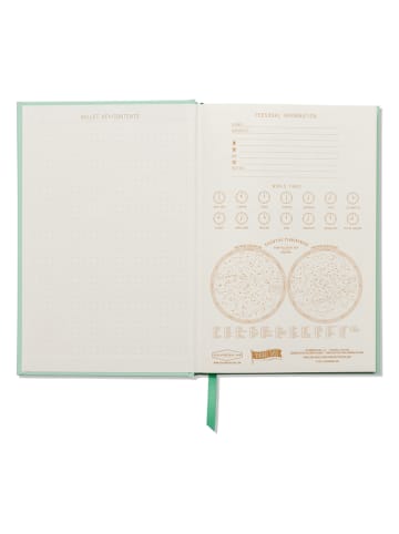 DESIGNWORKS INK ® Notitieboek "Leaf Me Alone" mintgroen - (B)13 x (H)21 cm