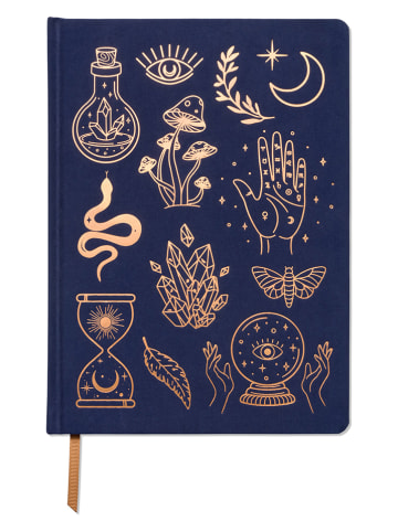 DESIGNWORKS INK ® Notizbuch "Mystic Icons" in Dunkelblau - (B)19 x (H)26 cm