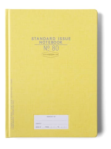 DESIGNWORKS INK ® Notatnik "Standard Issue" w kolorze żółtym - 19,5 x 26 cm