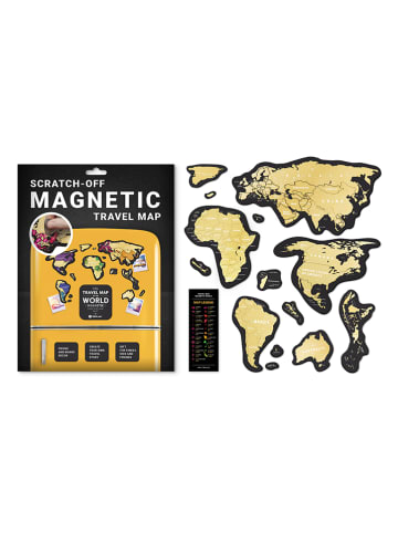 1dea.me Magnetposter "Travel Map Magnetic World" in Gold/ Schwarz