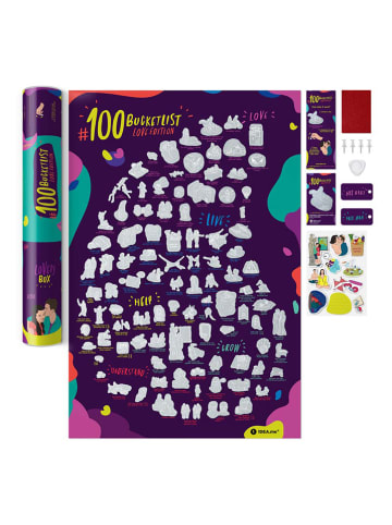 1dea.me Rubbelposter "Bucketlist Love Edition" in Lila - (B)40 x (H)60 cm