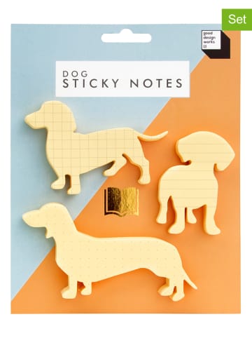 SuckUK Bloczki samoprzylepne (3 szt.) "Dog" w kolorze żółtym