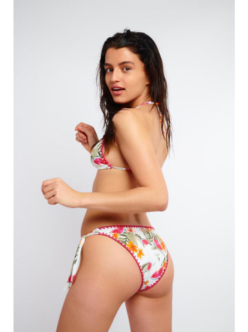 Banana Moon Bikini-Oberteil "Palmrose" in Creme/ Bunt