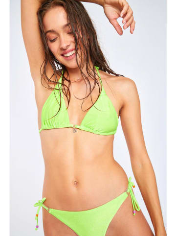 Banana Moon Biustonosz bikini "Seaglitter" w kolorze limonkowym