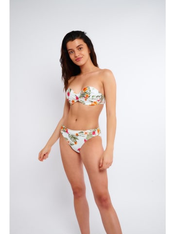 Banana Moon Bikini-Oberteil "Palmrose" in Creme/ Bunt