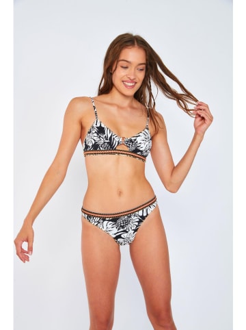 Banana Moon Biustonosz bikini "Palmbreez" w kolorze czarno-białym