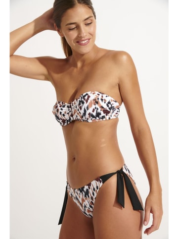 Livia Monte-Carlo Bikini-Hose "Bangka" in Weiß/ Braun