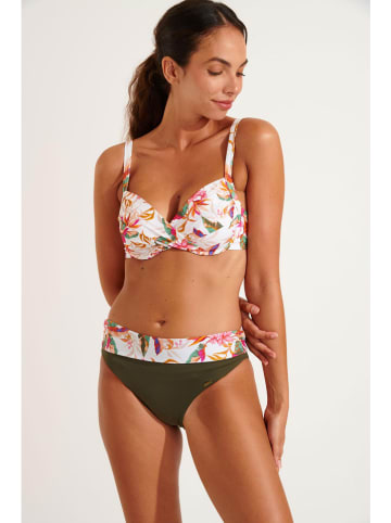 Livia Monte-Carlo Bikini-Oberteil "Barber" in Weiß/ Rosa