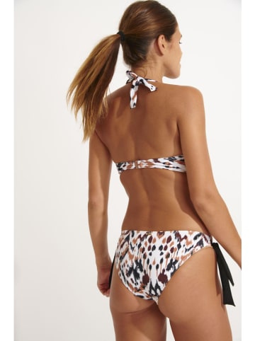 Livia Monte-Carlo Bikini-Oberteil "Bangka" in Weiß/ Braun