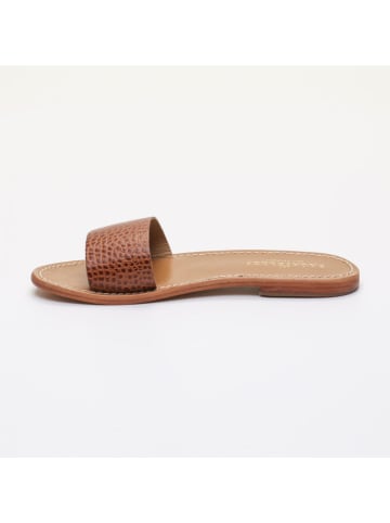 Les BAGATELLES Leren slippers "York" camel
