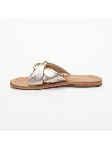 Les BAGATELLES Leren slippers "Kitti" goudkleurig