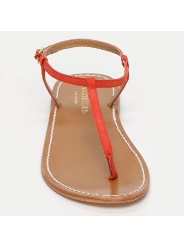 Les BAGATELLES Leren teensandalen "Alberti" koraalrood