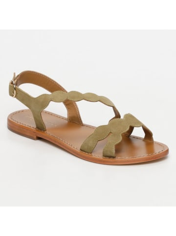 Les BAGATELLES Leder-Sandalen "Estomba" in Grün
