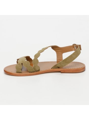 Les BAGATELLES Leder-Sandalen "Estomba" in Grün