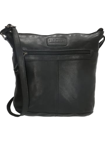 HIDE & STITCHES Leren schoudertas zwart - (B)29 x (H)24 x (D)10 cm