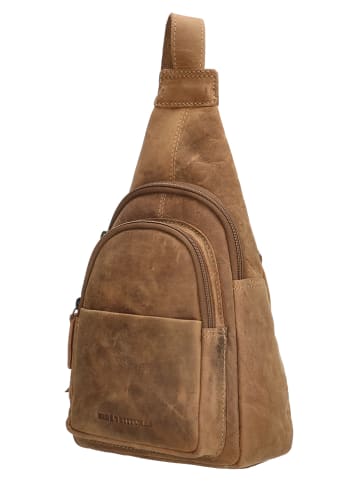 HIDE & STITCHES Leren schoudertas lichtbruin - (B)18 x (H)33 x (D)8,5 cm