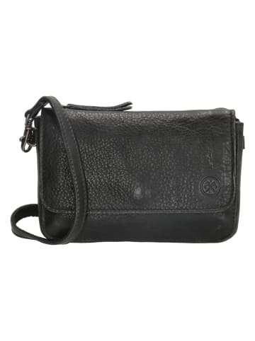 HIDE & STITCHES Leren smartphonetas zwart - (B)18 x (H)11 x (D)5 cm
