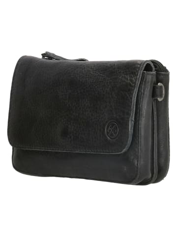 HIDE & STITCHES Leren smartphonetas zwart - (B)18 x (H)11 x (D)5 cm