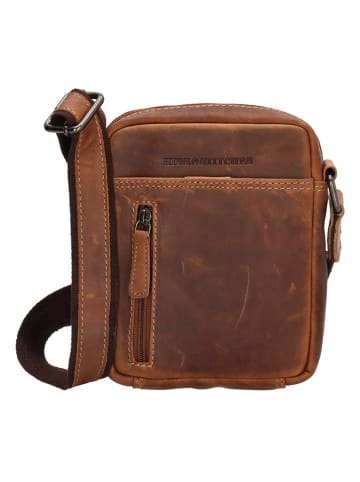 HIDE & STITCHES Leren schoudertas cognackleurig - (B)14,5 x (H)18 x (D)5,5 cm