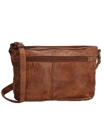 HIDE & STITCHES Leder-Umhängetasche in Hellbraun - (B)23 x (H)16 x (T)4 cm
