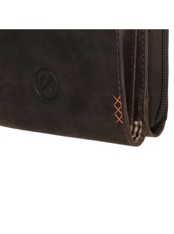 HIDE & STITCHES Leren smartphonetas bruin - (B)11 x (H)20 x (D)3 cm