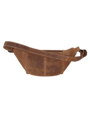 HIDE & STITCHES Leder-Gürteltasche in Hellbraun - (B)30 x (H)14 x (T)8 cm