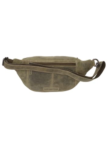 HIDE & STITCHES Leren heuptas kaki - (B)34 x (H)17 x (D)10 cm