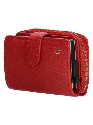 Charm Leder-Geldbörse in Rot - (B)7 x (H)11 x (T)3 cm