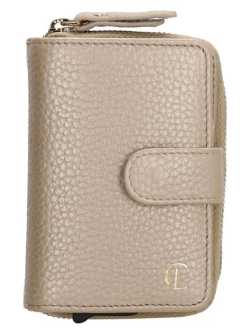 Charm Leren portemonnee beige - (B)7 x (H)11 x (D)3 cm