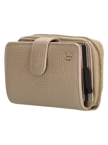 Charm Leder-Geldbörse in Beige - (B)7 x (H)11 x (T)3 cm