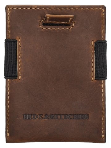 HIDE & STITCHES Skórzane etui "Japura" w kolorze brązowym na karty - 7 x 9,5 x 0,5 cm
