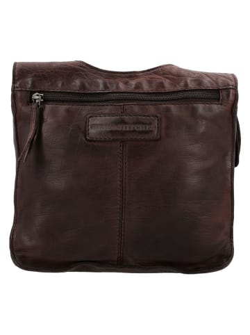 HIDE & STITCHES Leder-Umhängetasche in Braun - (B)22 x (H)20 x (T)7 cm