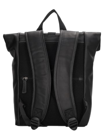 HIDE & STITCHES Leren rugzak "Japura" zwart - (B)24 x (H)33 x (D)10 cm