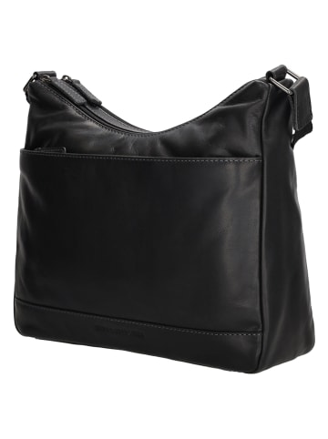 HIDE & STITCHES Leren schoudertas zwart - (B)21 x (H)31 x (D)9 cm