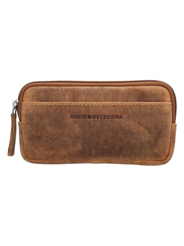 HIDE & STITCHES Leren heuptas lichtbruin - (B)17,5 x (H)9 x (D)2 cm
