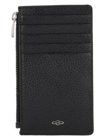 Charm Leder-Geldbörse in Schwarz - (B)13,5 x (H)7,5 x (T)1 cm