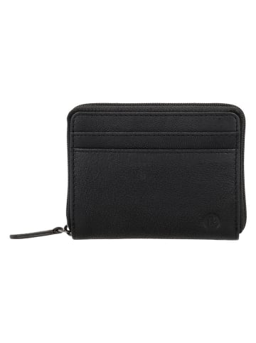 Beagles Leder-Geldbörse "Benidorm" in Schwarz - (B)10,5 x (H)8 x (T)1,5 cm