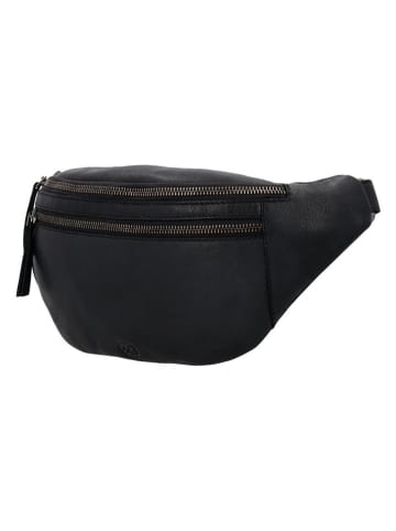 HIDE & STITCHES Leder-Brustbeutel in Schwarz - (B)36 x (H)17 x (T)6 cm