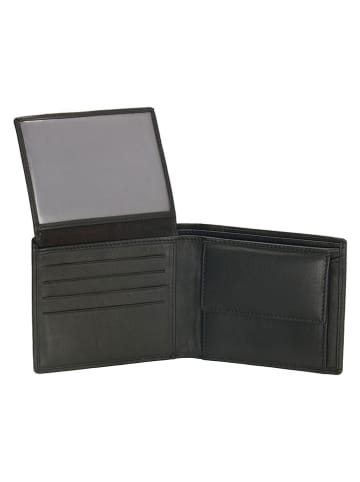 Beagles Leder-Geldbörse in Schwarz - (B)12 x (H)9,5 x (T)2,5 cm