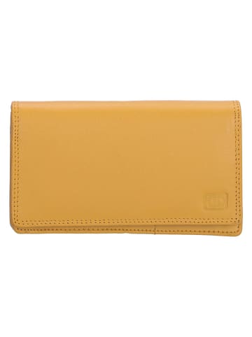 DOUBLE-D Leder-Geldbörse in Gelb - (B)16 x (H)9 x (T)3 cm