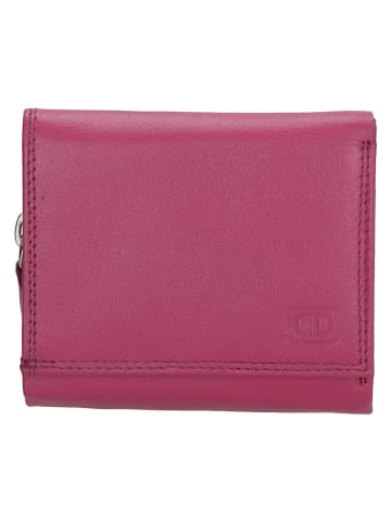 DOUBLE-D Leren portemonnee roze - (B)10 x (H)9 x (D)3 cm
