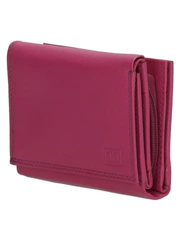 DOUBLE-D Leder-Geldbörse in Pink - (B)10 x (H)9 x (T)3 cm