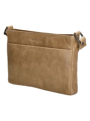 micmacbags Leder-Umhängetasche in Beige - (B)26 x (H)17,5 x (T)4 cm