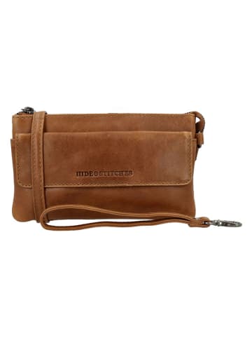 HIDE & STITCHES Leder-Umhängetasche in Hellbraun - (B)20 x (H)12 x (T)4 cm