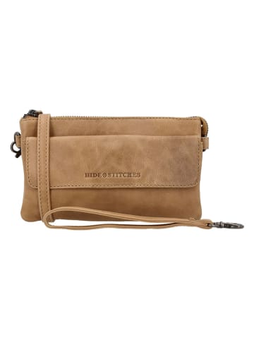 HIDE & STITCHES Leren schoudertas beige - (B)20 x (H)12 x (D)4 cm