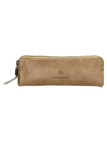 micmacbags Leder-Federmäppchen in Beige - (B)22 x (H)8 x (T)3 cm