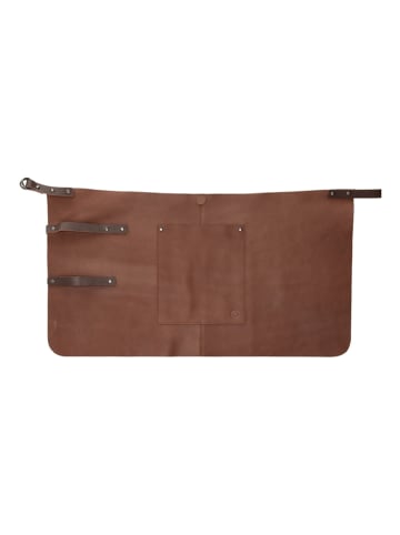 HIDE & STITCHES Leder-Grillschürze in Hellbraun