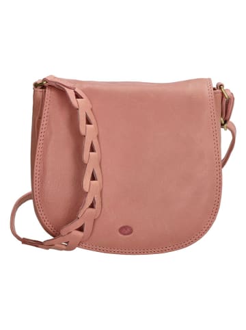 HIDE & STITCHES Leder-Umhängetasche in Rosa - (B)20 x (H)19 x (T)5 cm